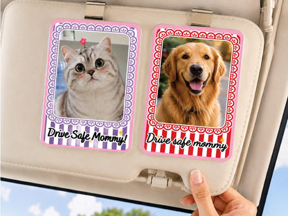 Personalized Dog Photo Car Visor Clip, Custom Pet Portrait Sun Visor, Christmas Gift for Pet Owner, Cute Dog Mom Dog Dad Drive Safe Gifts