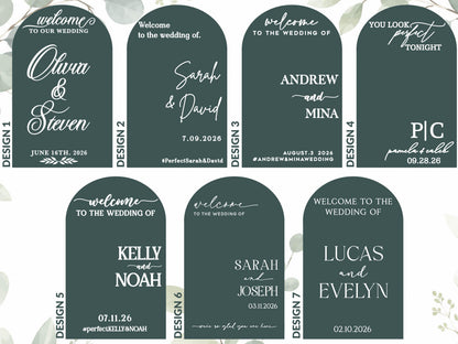 Personalized Wedding Mirror Decal, Custom Vinyl Welcome Sign Sticker, Wedding Reception Decor, Bridal Shower Sign