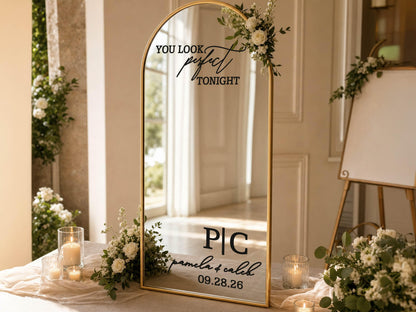 Personalized Wedding Mirror Decal, Custom Vinyl Welcome Sign Sticker, Wedding Reception Decor, Bridal Shower Sign