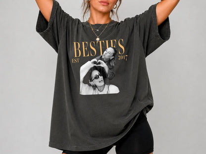 Custom Photo Shirt for Besties, Personalized Best Friend Comfort Colors Tee with Year, Birthday Gift for Friend, Bestie Gifts