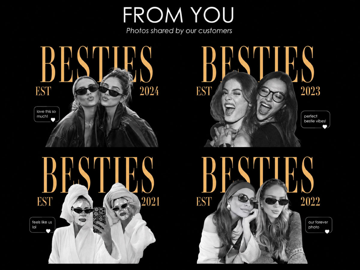 Custom Photo Shirt for Besties, Personalized Best Friend Comfort Colors Tee with Year, Birthday Gift for Friend, Bestie Gifts