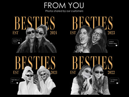 Custom Photo Shirt for Besties, Personalized Best Friend Comfort Colors Tee with Year, Birthday Gift for Friend, Bestie Gifts