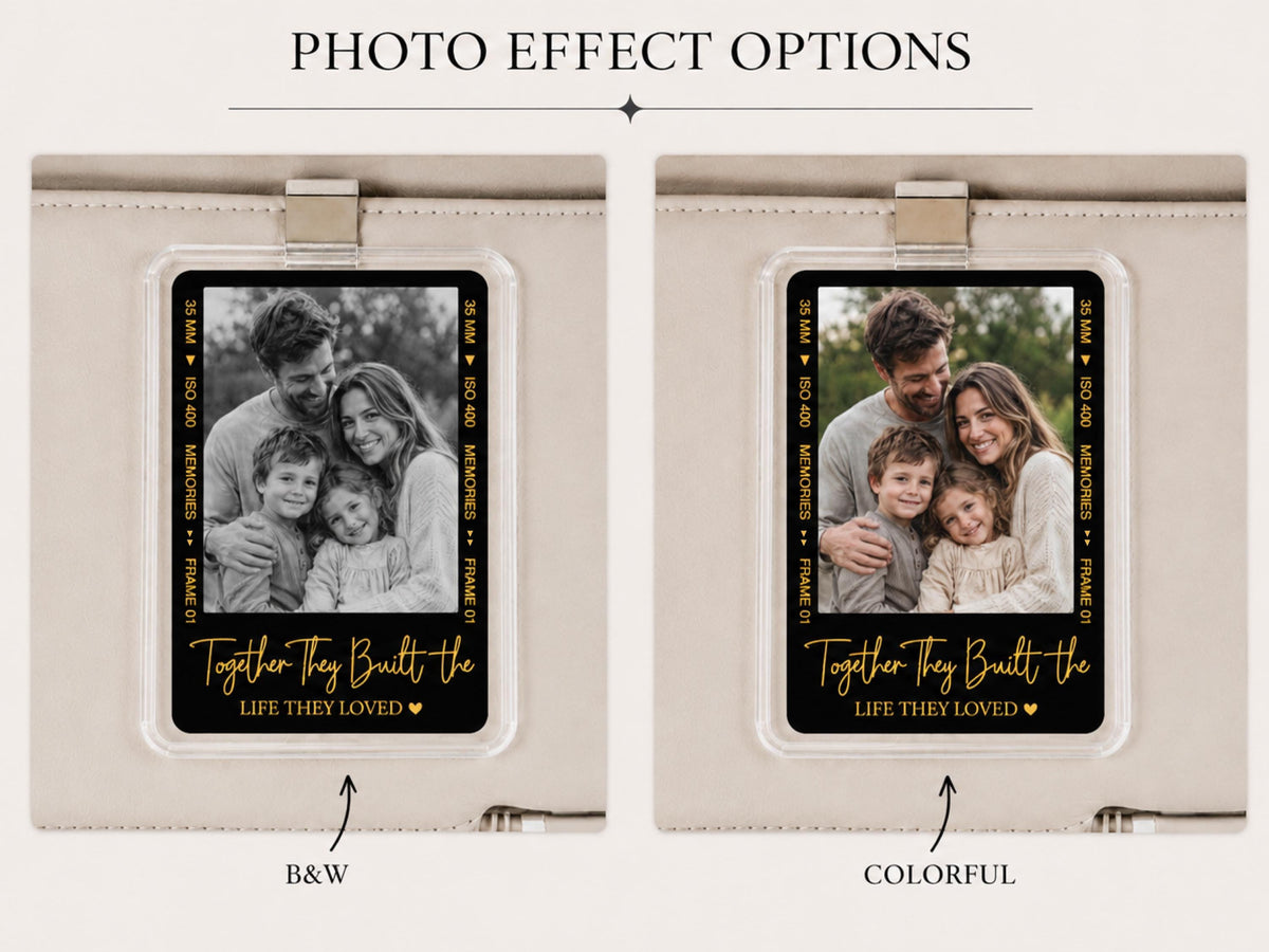 Custom Family Photo Car Visor Clip, Drive Safe Anniversary Gift for Him, Film Strip Photo Frame Couples Personalized Gift, Car Accessories