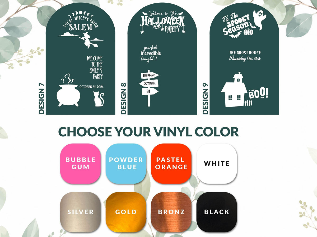 Custom Halloween Mirror Decal, Personalized Welcome Sign, Trick or Treat Vinyl Sticker for Halloween Party Decor