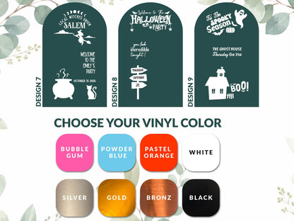 Custom Halloween Mirror Decal, Personalized Welcome Sign, Trick or Treat Vinyl Sticker for Halloween Party Decor