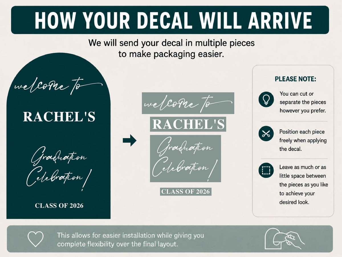 Graduation Welcome Sign, Personalized Class of 2027 Mirror Decal, Vinyl Sticker for Grad Party Decor, Custom Photo Backdrop