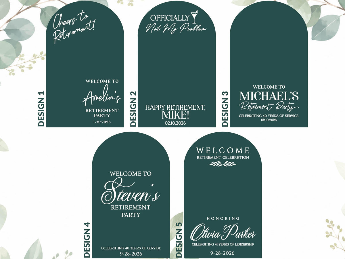 Retirement Party Sign, Custom Mirror Decal, Personalized Mirror Welcome Sign, Vinyl Sticker for Retirement Party Decorations