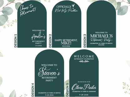 Retirement Party Sign, Custom Mirror Decal, Personalized Mirror Welcome Sign, Vinyl Sticker for Retirement Party Decorations