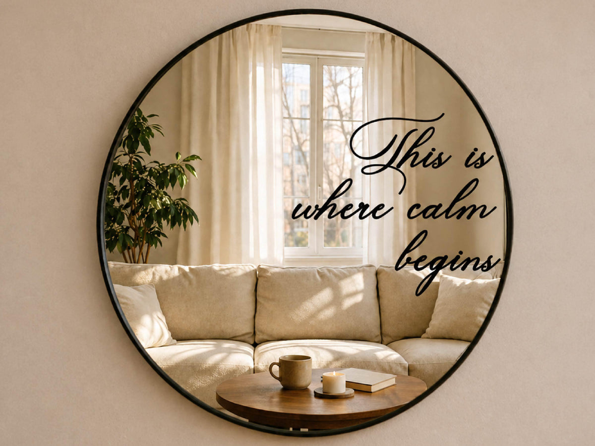 Custom Mirror Decal with Vinyl Lettering, Personalized Vinyl Sticker for Mirror Welcome Sign, Wedding Mirror Decal, Event or Home Decor