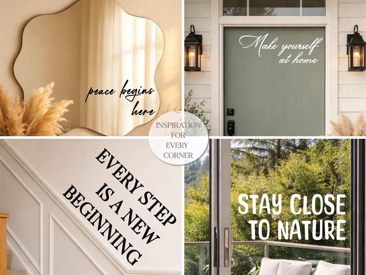 Custom Mirror Decal with Vinyl Lettering, Personalized Vinyl Sticker for Mirror Welcome Sign, Wedding Mirror Decal, Event or Home Decor
