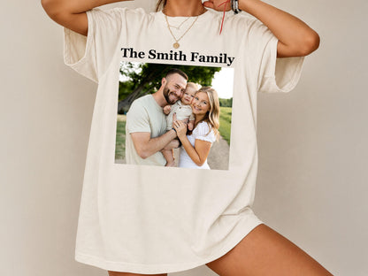 Custom Photo Shirt with Text, Personalized Picture Tee, Your Photo T-Shirt, Family Photo Shirt, Upload Your Own Image, Comfort Colors Shirt