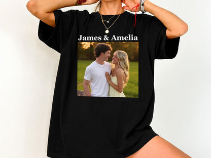 Custom Photo Shirt with Text, Personalized Picture Tee, Your Photo T-Shirt, Family Photo Shirt, Upload Your Own Image, Comfort Colors Shirt