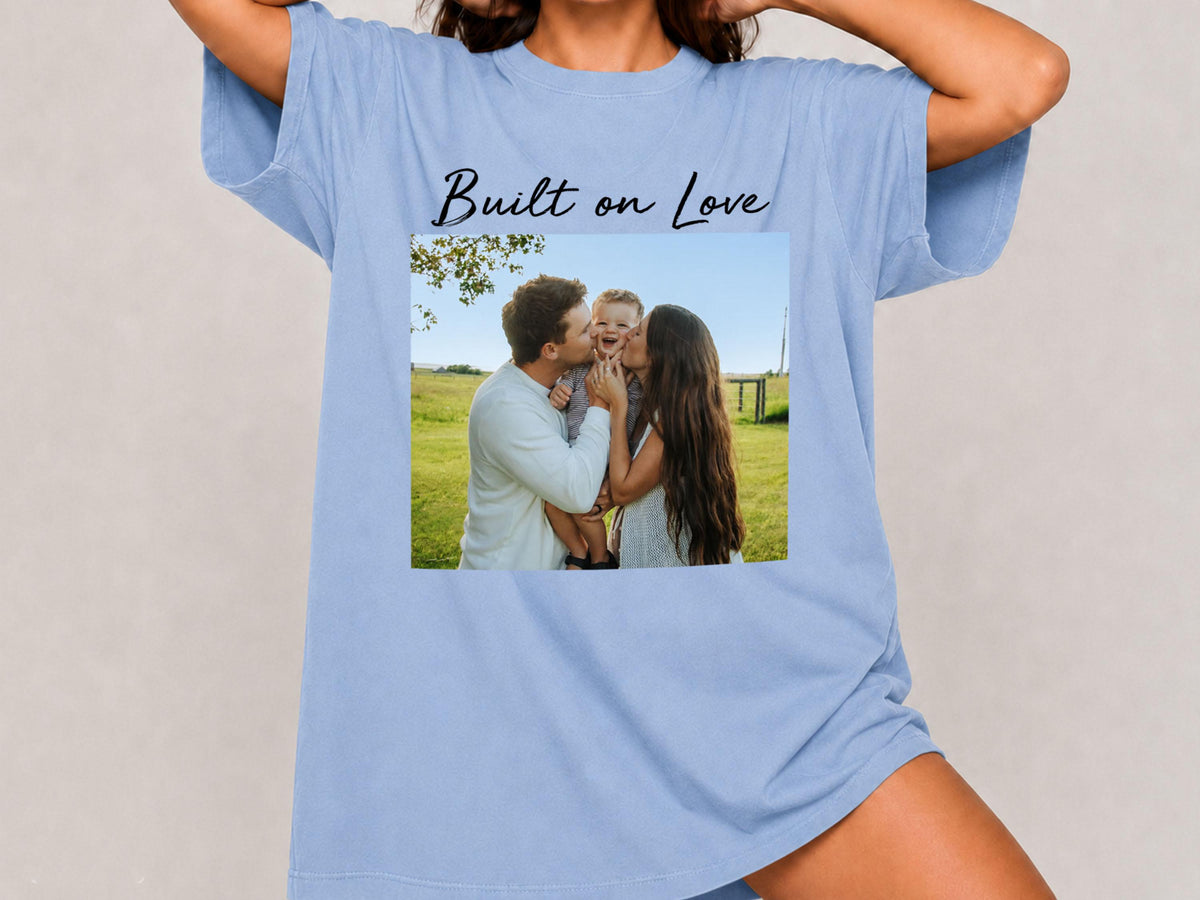 Custom Photo Shirt with Text, Personalized Picture Tee, Your Photo T-Shirt, Family Photo Shirt, Upload Your Own Image, Comfort Colors Shirt