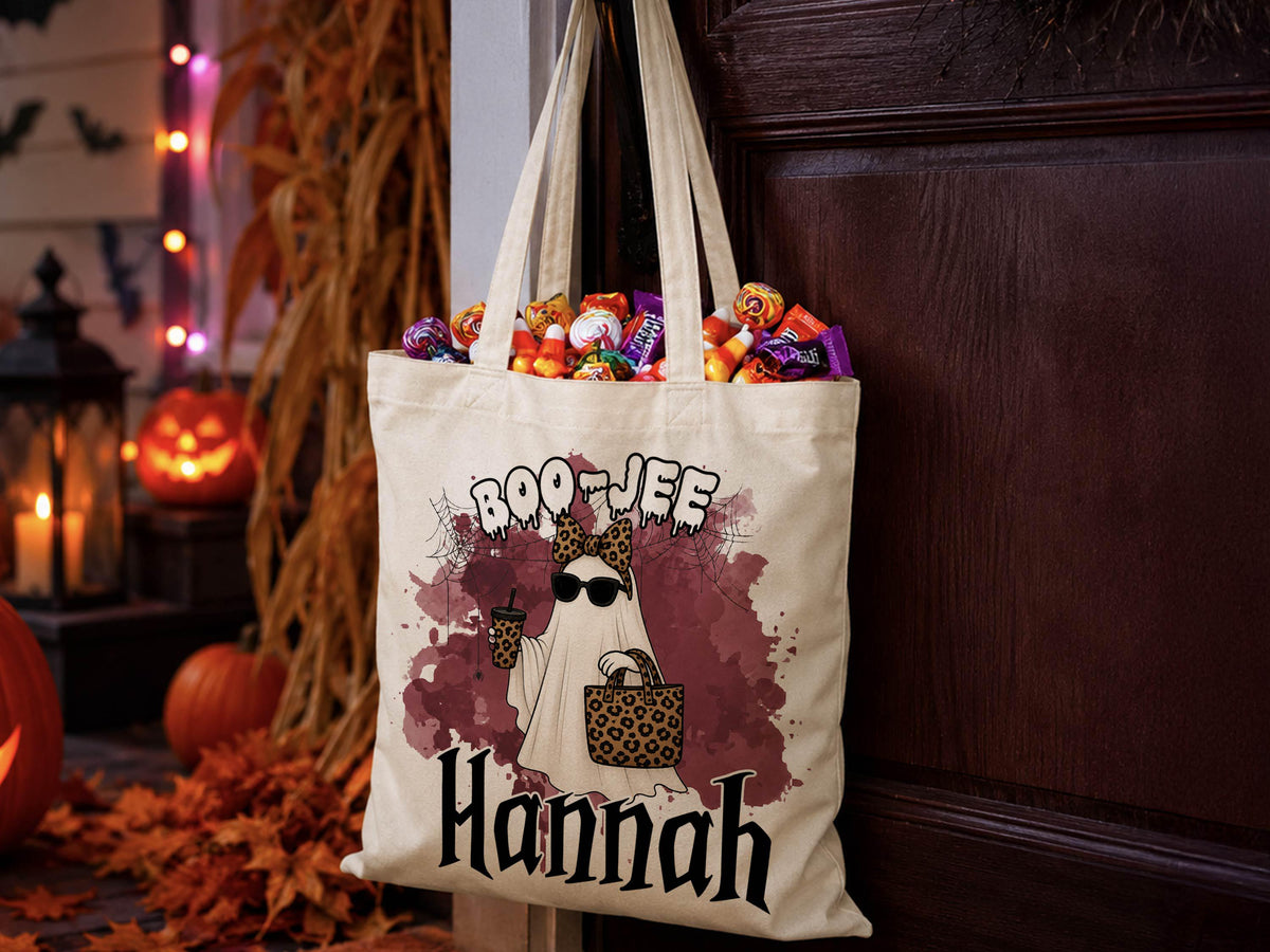 Personalized Halloween Tote Bag: Custom Trick or Treat Canvas Bag