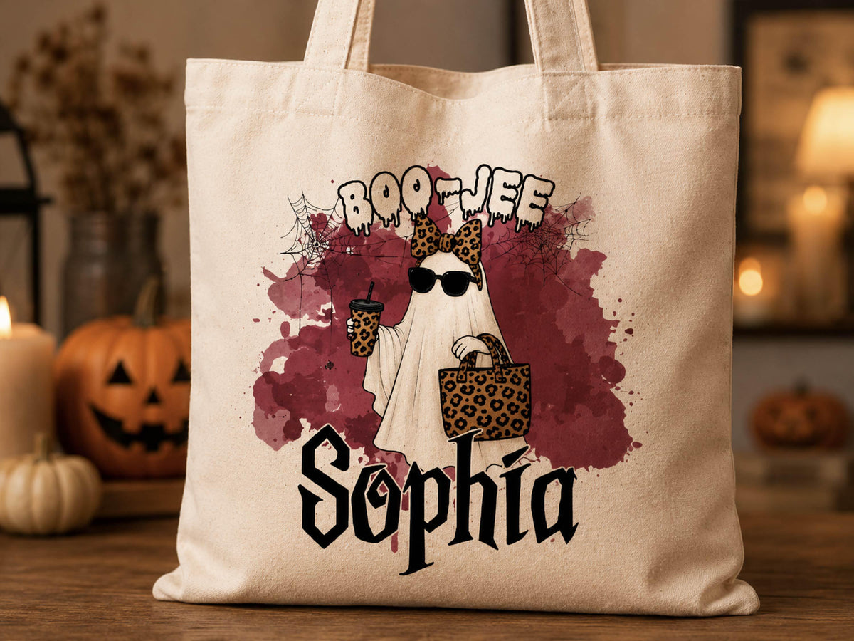 Personalized Halloween Tote Bag: Custom Trick or Treat Canvas Bag