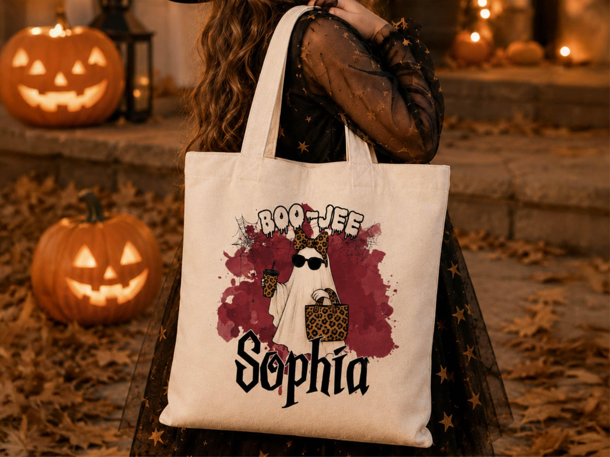 Personalized Halloween Tote Bag: Custom Trick or Treat Canvas Bag