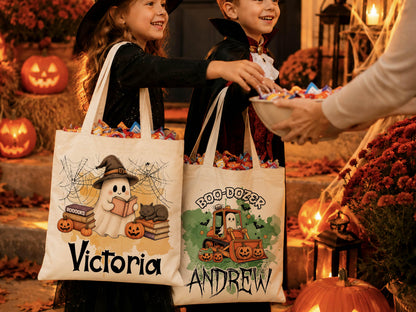 Personalized Halloween Tote Bag: Custom Trick or Treat Canvas Bag