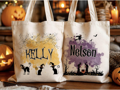 Personalized Halloween Tote Bag: Custom Trick or Treat Canvas Bag