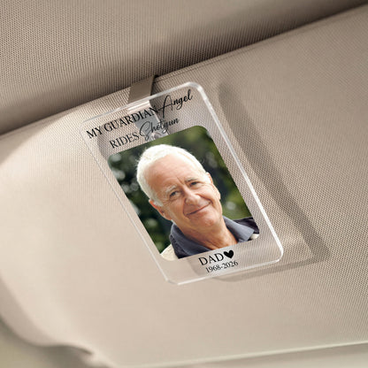 Personalized Memorial Photo Car Visor Clip, In Loving Memory Gifts, Drive Safe Gifts for Him, Sympathy Gift, Custom Loss of Dad Mom Keepsake