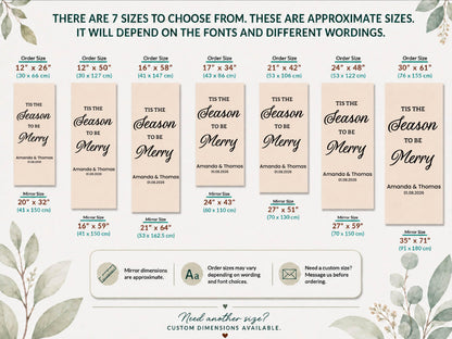 Personalized Christmas Mirror Decal, Custom Vinyl Lettering, Holiday Welcome Sign for Family or Company Party, Christmas Window Decal