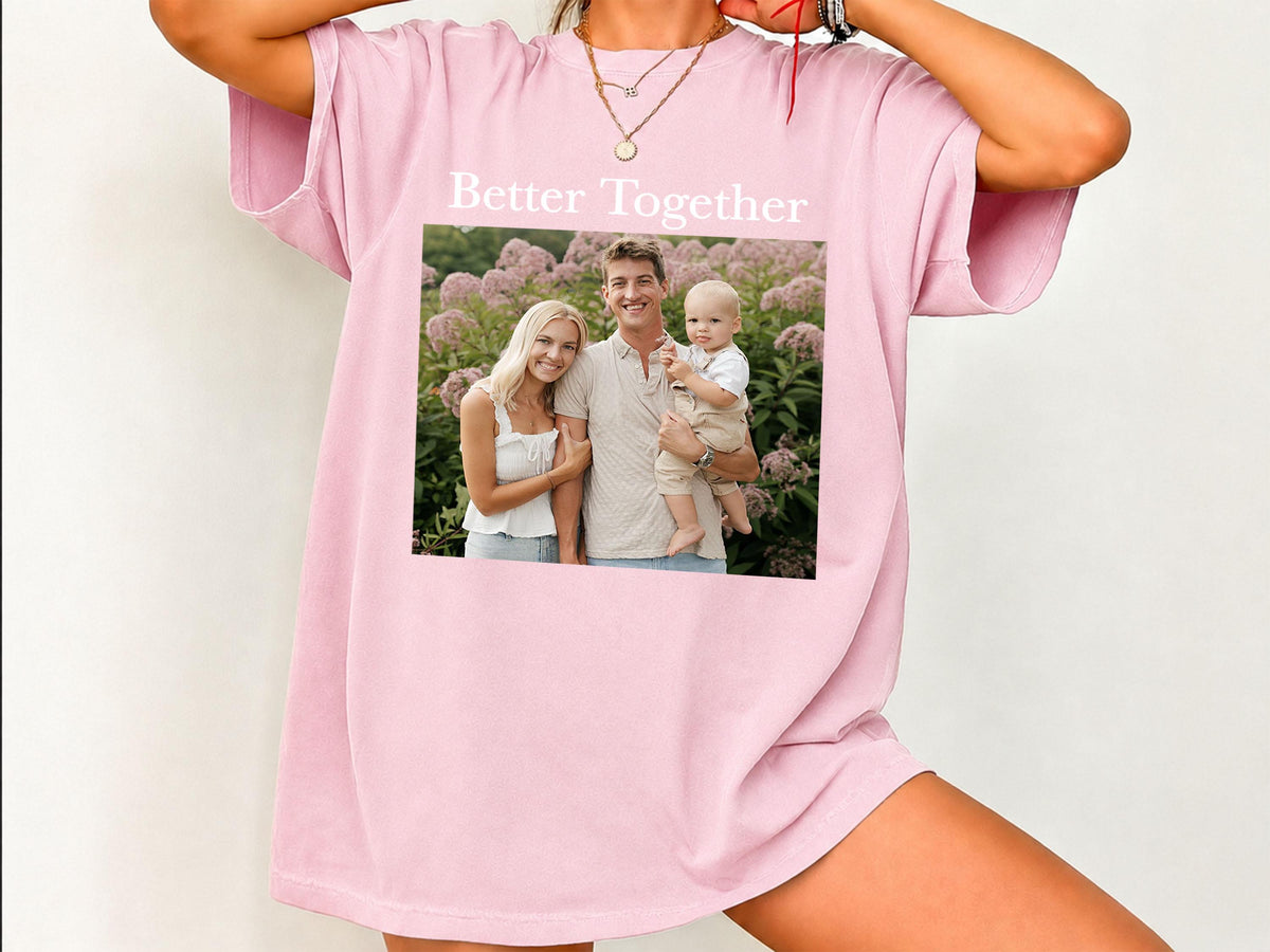 Custom Photo Shirt with Text, Personalized Picture Tee, Your Photo T-Shirt, Family Photo Shirt, Upload Your Own Image, Comfort Colors Shirt
