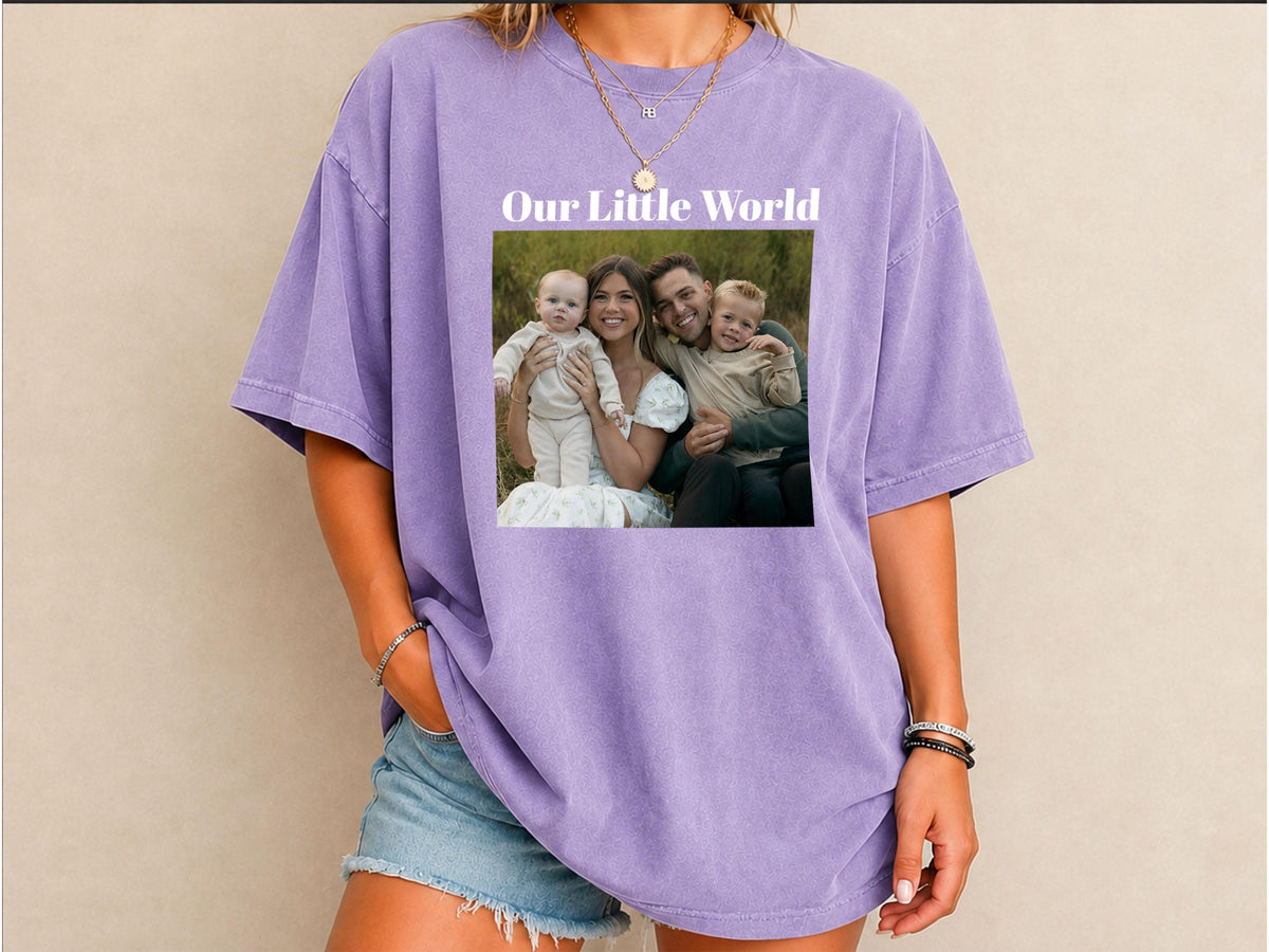 Custom Photo Shirt with Text, Personalized Picture Tee, Your Photo T-Shirt, Family Photo Shirt, Upload Your Own Image, Comfort Colors Shirt