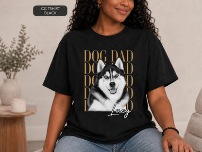 Custom Dog Dad Shirt, Custom Pet Shirt from Photo, Personalized Dog Shirt with Name, Comfort Colors Pet Portrait Tee, Dog Dad Gift