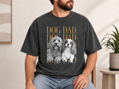 Custom Dog Dad Shirt, Custom Pet Shirt from Photo, Personalized Dog Shirt with Name, Comfort Colors Pet Portrait Tee, Dog Dad Gift