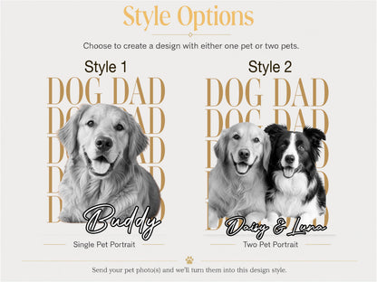 Custom Dog Dad Shirt, Custom Pet Shirt from Photo, Personalized Dog Shirt with Name, Comfort Colors Pet Portrait Tee, Dog Dad Gift