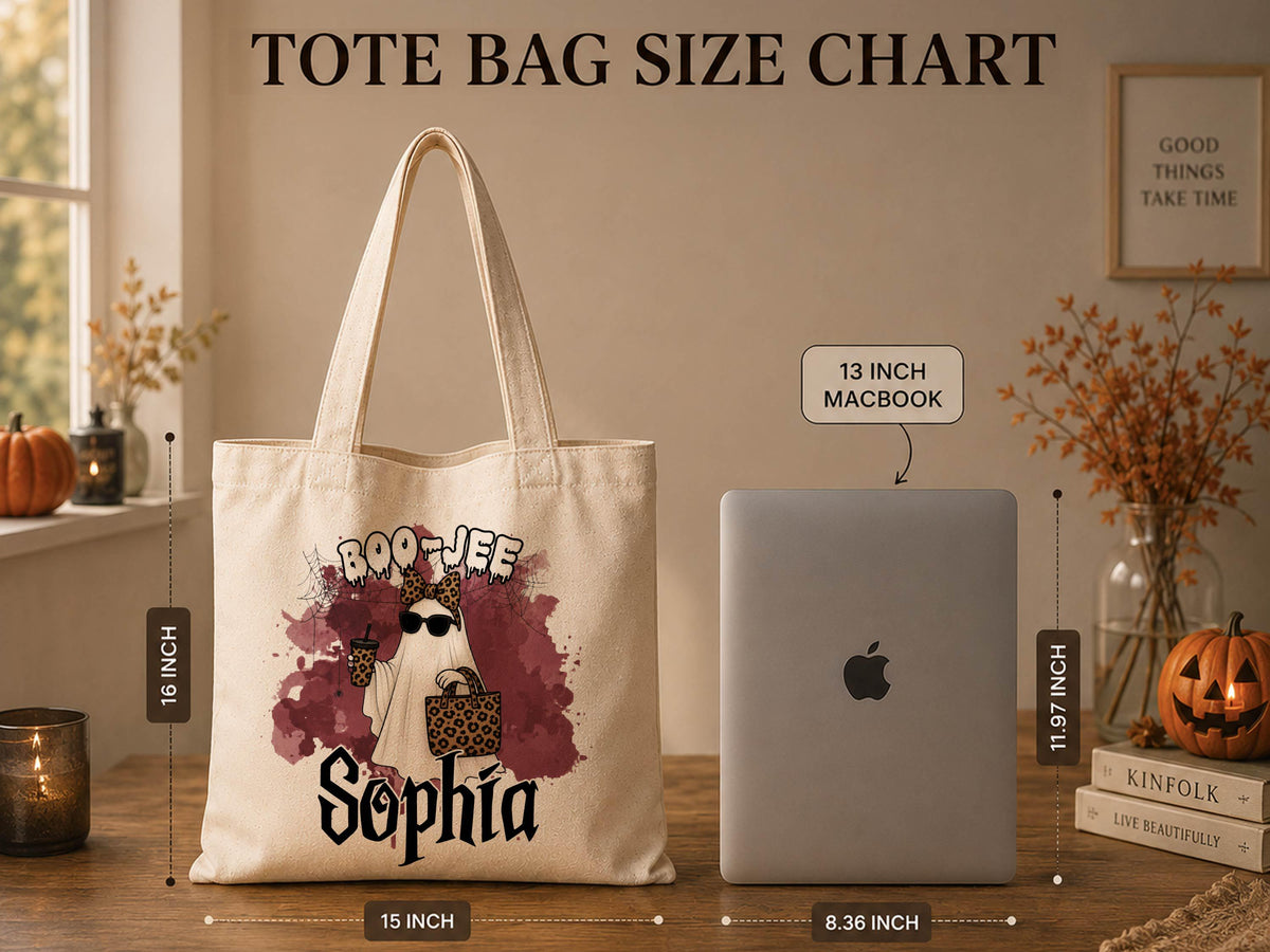 Personalized Halloween Tote Bag: Custom Trick or Treat Canvas Bag