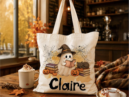 Personalized Halloween Tote Bag: Custom Trick or Treat Canvas Bag