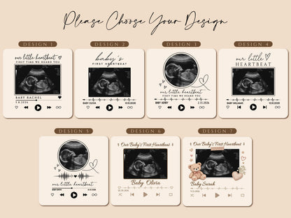 Personalized Baby Heartbeat Magnet, Pregnancy Reveal Fridge Magnet, Ultrasound Photo Keepsake, Pregnancy Announcement Gift, Baby Shower Gift