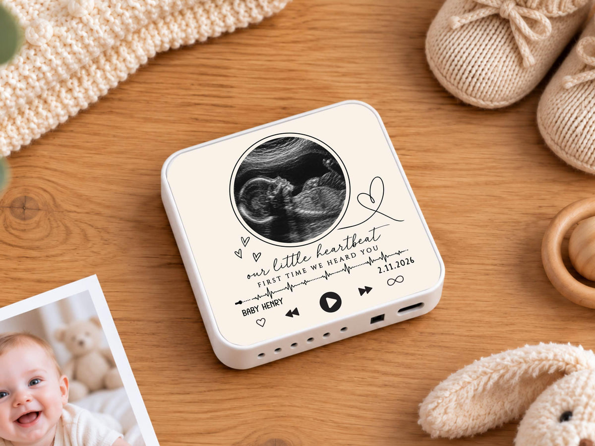 Personalized Baby Heartbeat Magnet, Pregnancy Reveal Fridge Magnet, Ultrasound Photo Keepsake, Pregnancy Announcement Gift, Baby Shower Gift