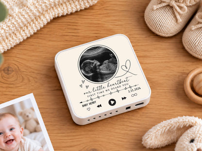 Personalized Baby Heartbeat Magnet, Pregnancy Reveal Fridge Magnet, Ultrasound Photo Keepsake, Pregnancy Announcement Gift, Baby Shower Gift