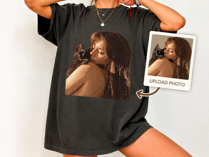 Comfort Colors Custom Your Photo Shirt, Personalized Picture Tee, Upload Your Own Image, Family or Couple Photo Gift, Custom Picture Shirt