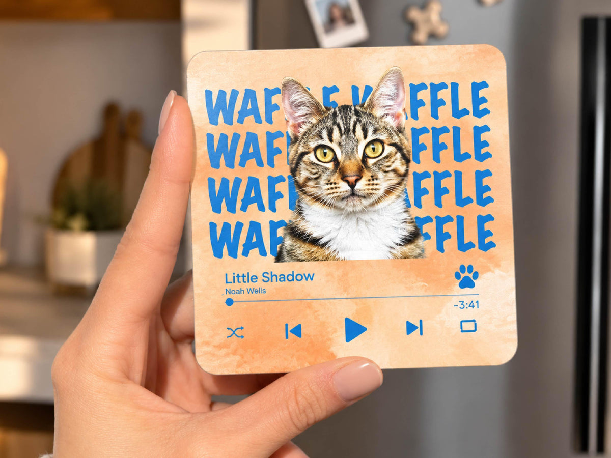 Custom Dog Photo Magnet, Personalized Pet Portrait Gift, Dog Lover Gift, Cat Mom Gift, Memorial Dog Gift, Loss of Pet Memorial Keepsake