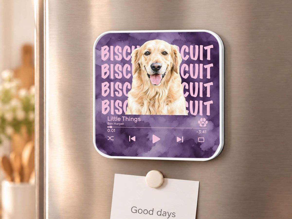 Custom Dog Photo Magnet, Personalized Pet Portrait Gift, Dog Lover Gift, Cat Mom Gift, Memorial Dog Gift, Loss of Pet Memorial Keepsake
