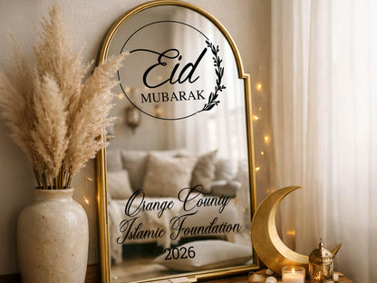 Eid Mubarak Sign, Personalized Ramadan Vinyl Mirror Decal, Custom Family Name Sticker, Muslim Islamic Holiday Home Decor, Eid Decorations