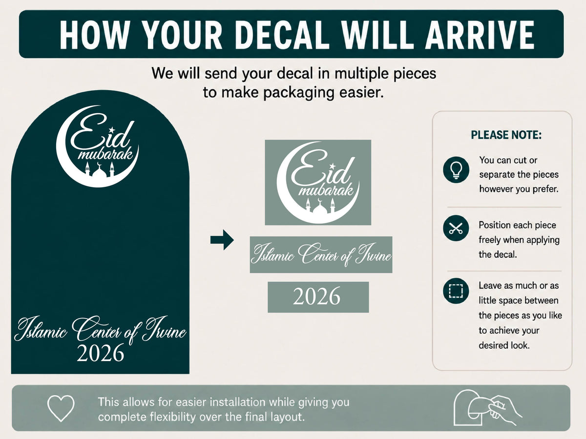 Eid Mubarak Sign, Personalized Ramadan Vinyl Mirror Decal, Custom Family Name Sticker, Muslim Islamic Holiday Home Decor, Eid Decorations