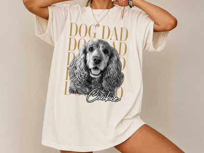 Custom Dog Dad Shirt, Custom Pet Shirt from Photo, Personalized Dog Shirt with Name, Comfort Colors Pet Portrait Tee, Dog Dad Gift