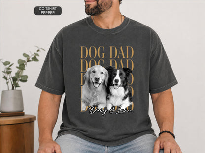 Custom Dog Dad Shirt, Custom Pet Shirt from Photo, Personalized Dog Shirt with Name, Comfort Colors Pet Portrait Tee, Dog Dad Gift