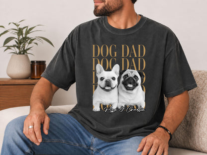 Custom Dog Dad Shirt, Custom Pet Shirt from Photo, Personalized Dog Shirt with Name, Comfort Colors Pet Portrait Tee, Dog Dad Gift