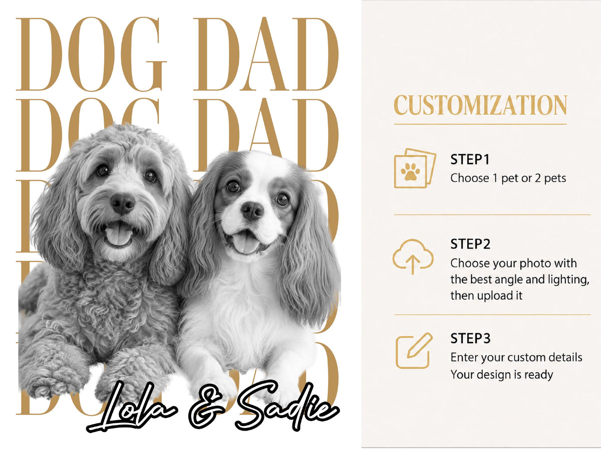 Custom Dog Dad Shirt, Custom Pet Shirt from Photo, Personalized Dog Shirt with Name, Comfort Colors Pet Portrait Tee, Dog Dad Gift