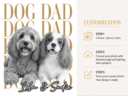 Custom Dog Dad Shirt, Custom Pet Shirt from Photo, Personalized Dog Shirt with Name, Comfort Colors Pet Portrait Tee, Dog Dad Gift