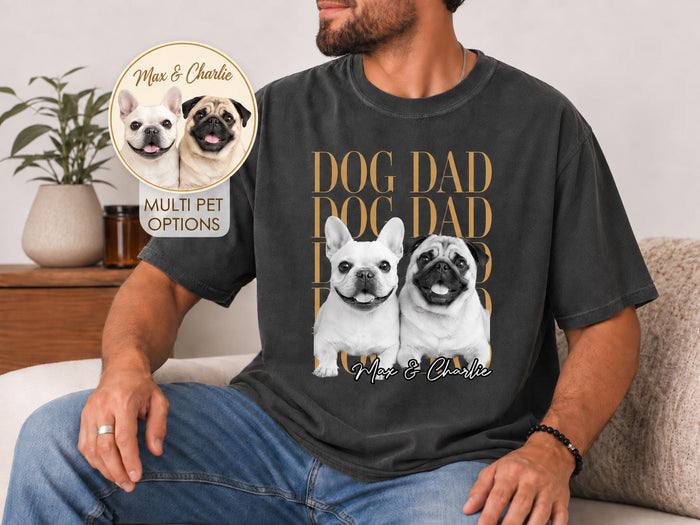Custom Dog Dad Shirt, Custom Pet Shirt from Photo, Personalized Dog Shirt with Name, Comfort Colors Pet Portrait Tee, Dog Dad Gift