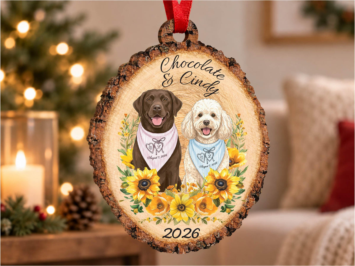 Personalized Pet Portrait Wood Ornament, Pet Memorial Gift for Pet Lovers, Pet Ornament, Pet Loss Sympathy Gift for Pet Owners, Cat Dog Gift