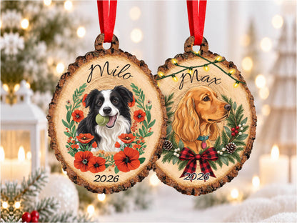 Personalized Pet Portrait Wood Ornament, Pet Memorial Gift for Pet Lovers, Pet Ornament, Pet Loss Sympathy Gift for Pet Owners, Cat Dog Gift
