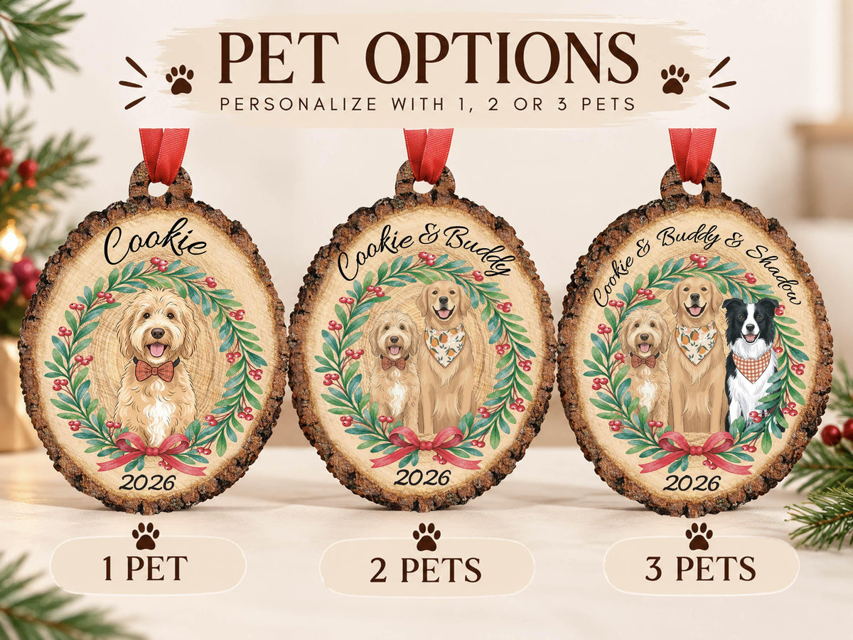 Personalized Pet Portrait Wood Ornament, Pet Memorial Gift for Pet Lovers, Pet Ornament, Pet Loss Sympathy Gift for Pet Owners, Cat Dog Gift