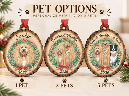 Personalized Pet Portrait Wood Ornament, Pet Memorial Gift for Pet Lovers, Pet Ornament, Pet Loss Sympathy Gift for Pet Owners, Cat Dog Gift