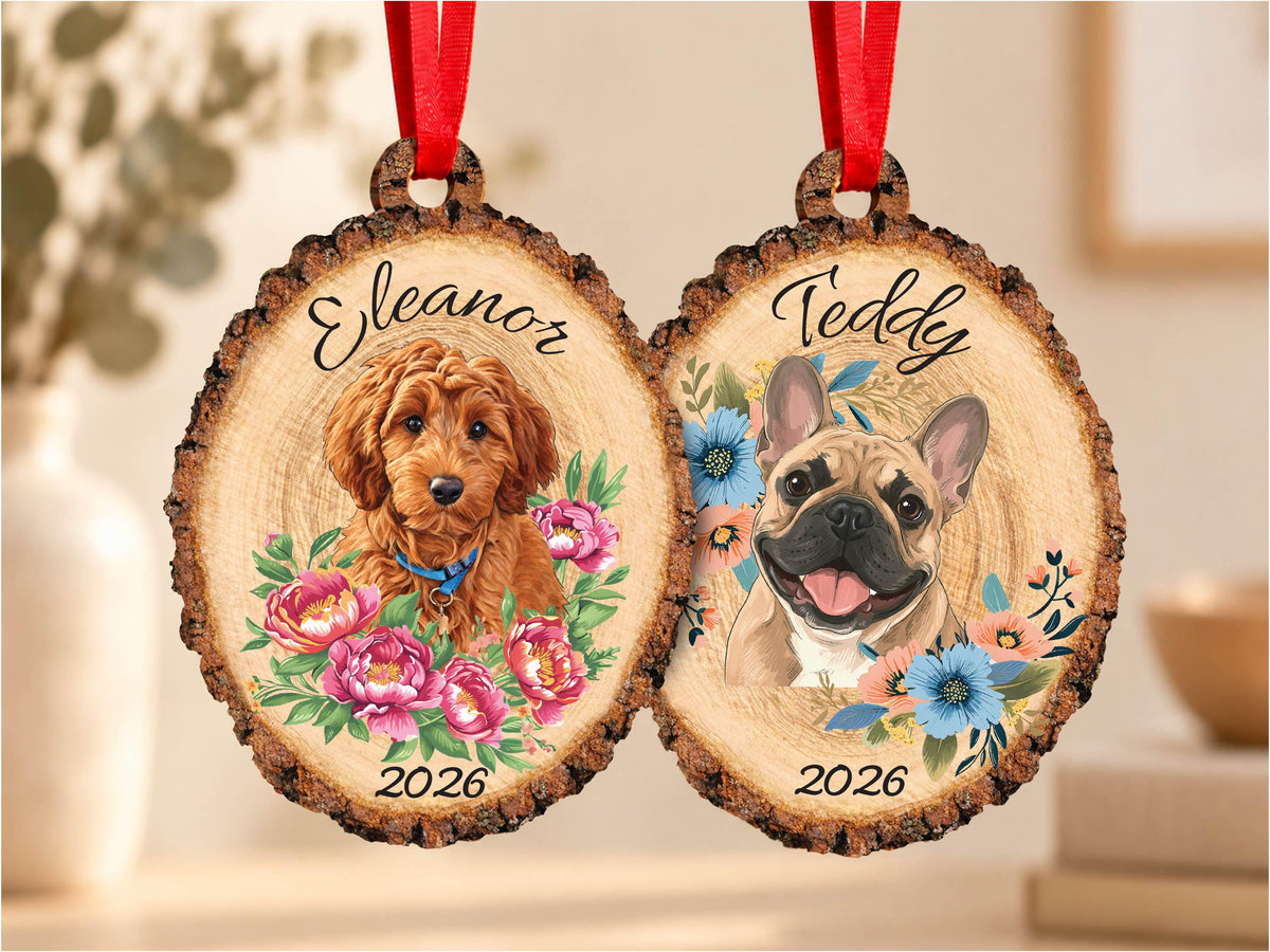 Personalized Pet Portrait Wood Ornament, Pet Memorial Gift for Pet Lovers, Pet Ornament, Pet Loss Sympathy Gift for Pet Owners, Cat Dog Gift